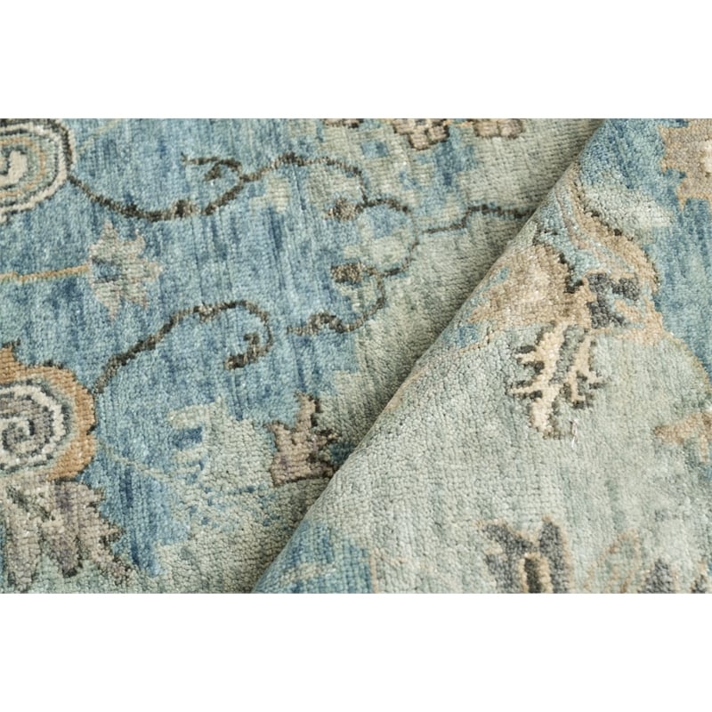 Essex Hand-Knotted New Zealand Wool Ivory/Light Blue/Multi 10'x14' Area Rug