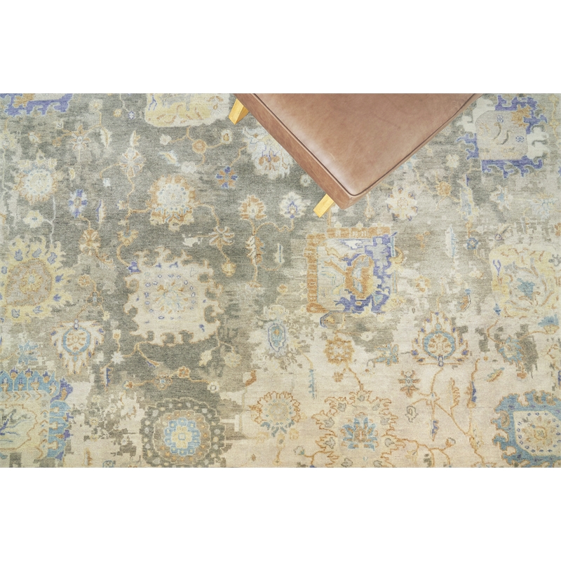 Essex Hand-Knotted New Zealand Wool Brown/Gray/Blue 6'x9' Area Rug