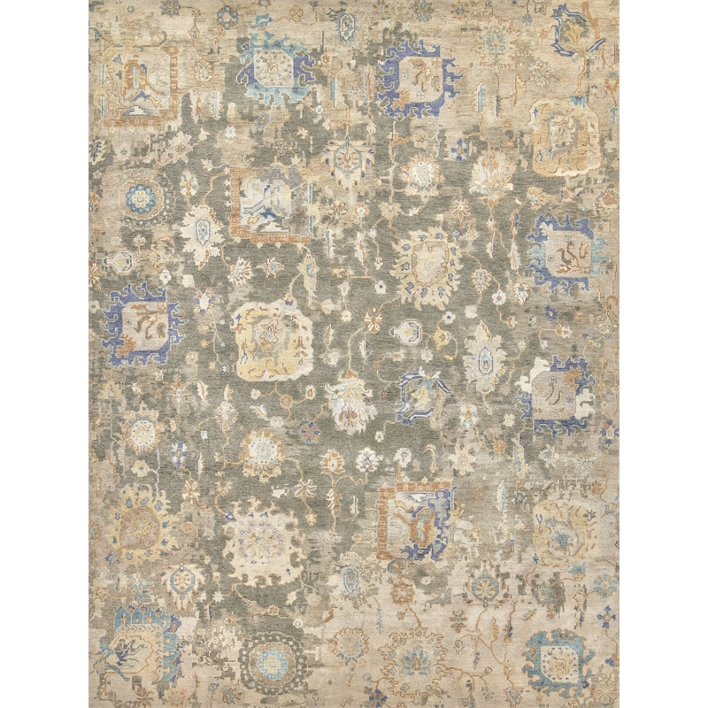 Essex Hand-Knotted New Zealand Wool Brown/Gray/Blue 6'x9' Area Rug