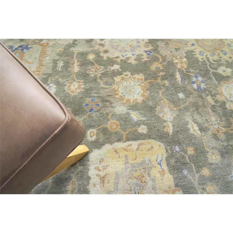 Essex Hand-Knotted New Zealand Wool Brown/Gray/Blue 8'x10' Area Rug