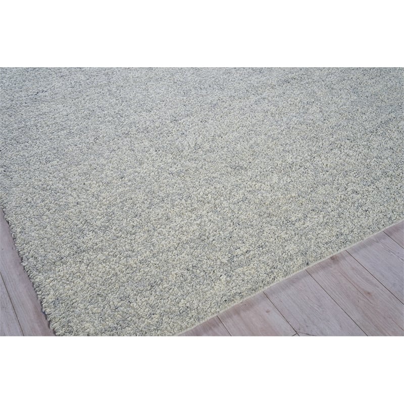 Ferretti Handloomed New Zealand Wool Light Gray/Ivory 2'x3' Area Rug