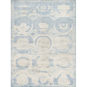 Fine Mamluk Hand-Knotted Bamboo Silk Blue 9'x12' Area Rug