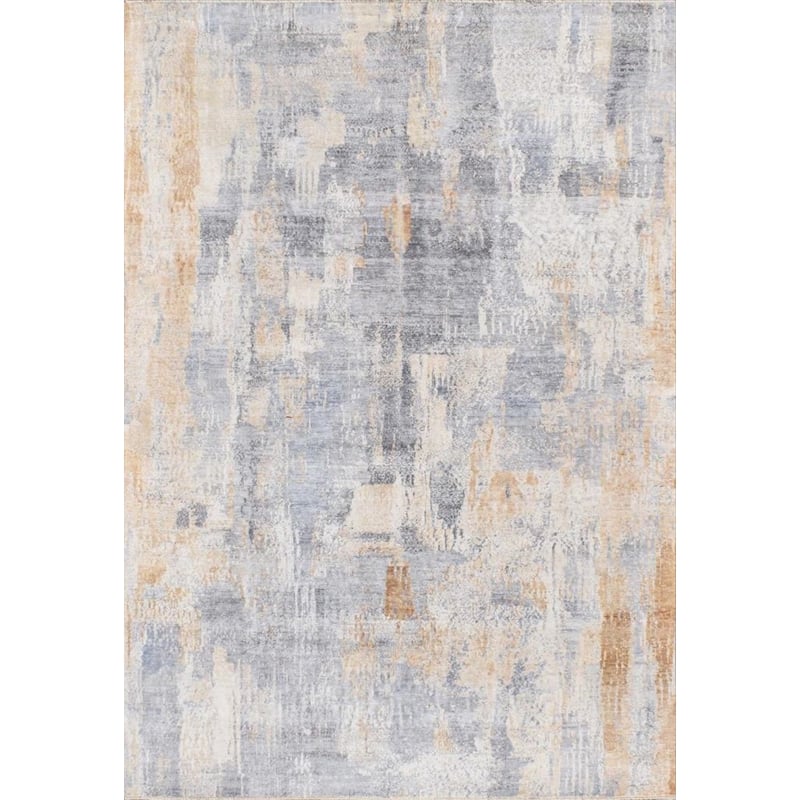 Fine Pure Silk Hand-Knotted Silk Beige/Gray 8'x10' Area Rug