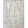 Fine Pure Silk Hand-Knotted Silk Silver/Ivory 12'x15' Area Rug