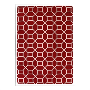 Flatweave Flatweave New Zealand Wool Red/White 5'x8' Area Rug