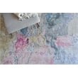 Floor Art Hand-Knotted Bamboo Silk Silver/Blush 8'x10' Area Rug