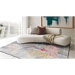 Floor Art Hand-Knotted Bamboo Silk Silver/Blush 8'x10' Area Rug