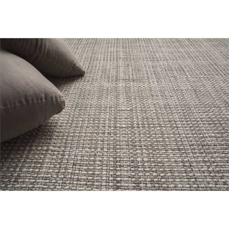 Ferrus Flatweave Polyester/Wool/Cotton Gray 10'x14' Area Rug