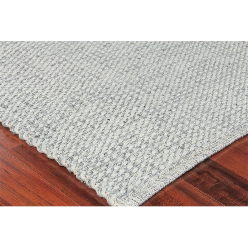 Ferrus Flatweave Polyester/Wool/Cotton Silver/Ivory 12'x15' Area Rug