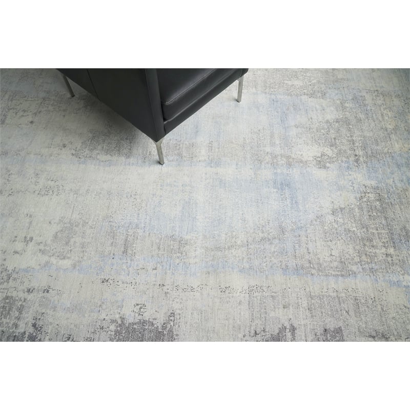 Fine Pure Silk Hand-Knotted Silk Ivory/Dark Gray/Multi 8'x10' Area Rug