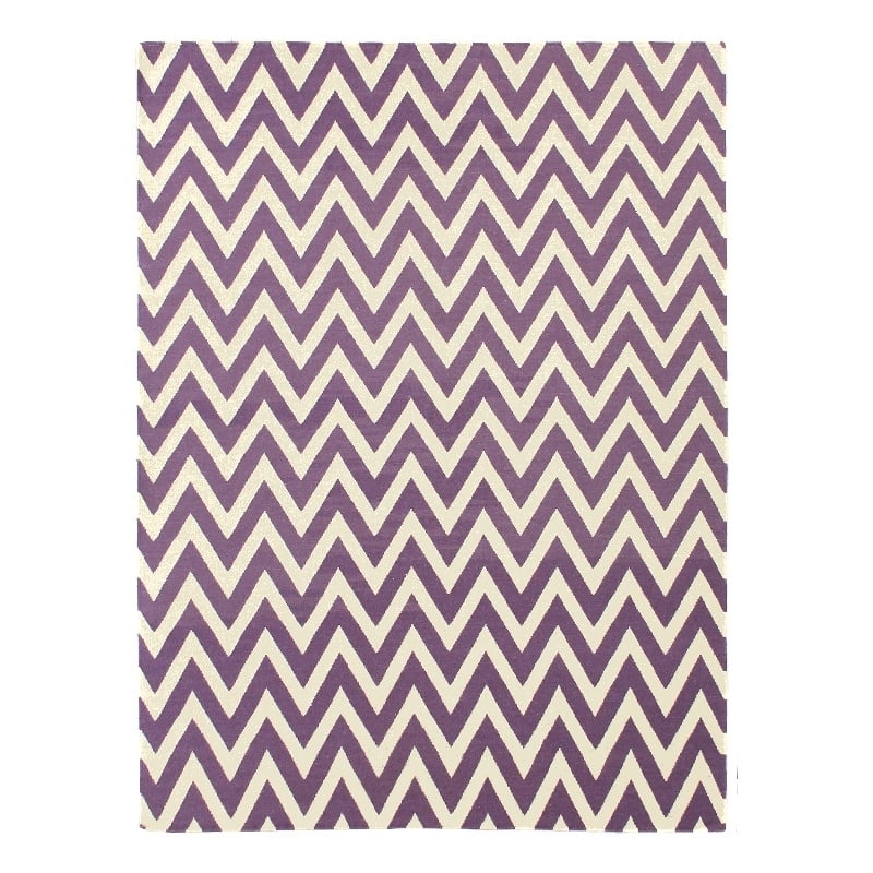 Flatweave Flatweave New Zealand Wool Light Purple/White 12'x15' Area Rug