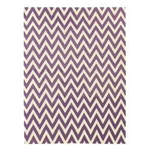 Flatweave Flatweave New Zealand Wool Light Purple/White 12'x15' Area Rug
