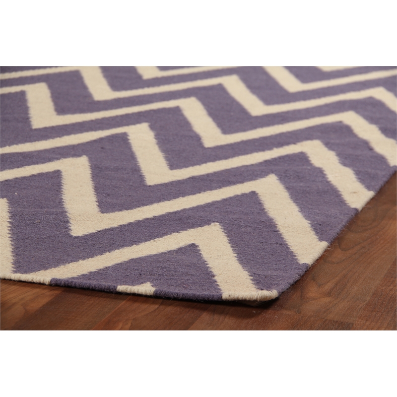 Flatweave Flatweave New Zealand Wool Purple/White 11'6