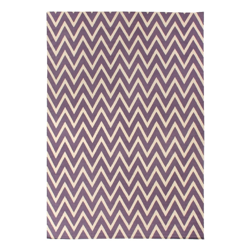 Flatweave Flatweave New Zealand Wool Purple/White 11'6