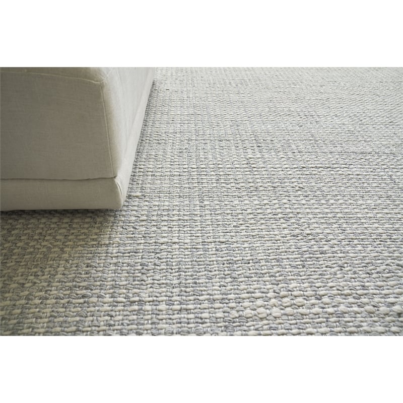 Ferrus Flatweave Polyester/Wool/Cotton Silver/Ivory 5'x8' Area Rug