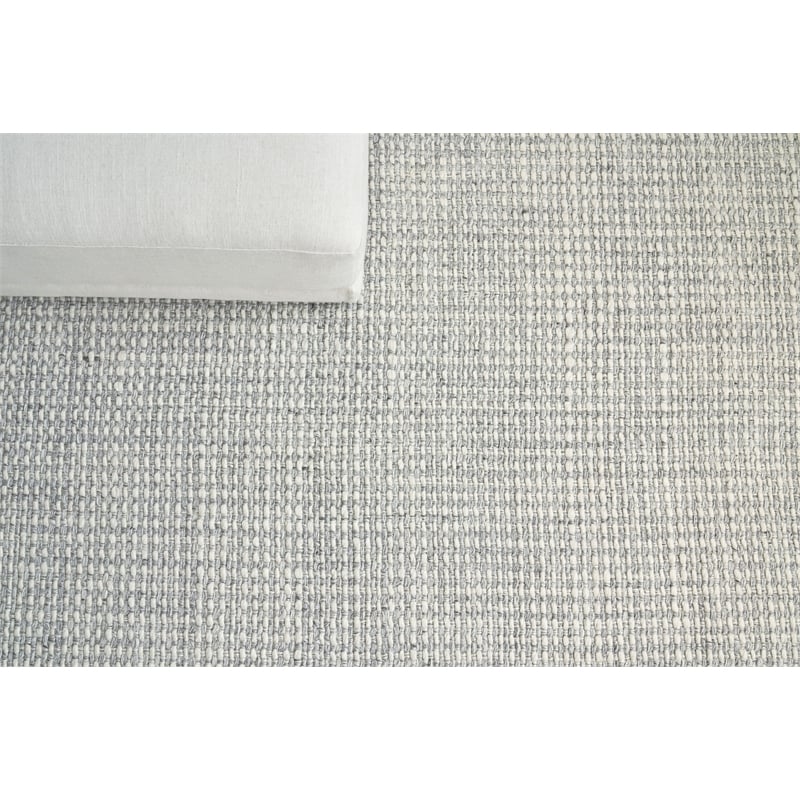 Ferrus Flatweave Polyester/Wool/Cotton Silver/Ivory 8'x10' Area Rug