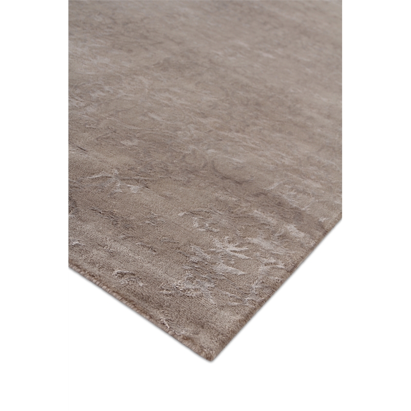 Fine Bamboo Hand-Knotted Bamboo Silk Light Silver 9'x12' Area Rug