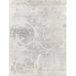 Fine Pure Silk Hand-Knotted Silk Gray/Ivory 10'x14' Area Rug