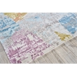 Floor Art Hand-Knotted Bamboo Silk Ivory/Blue/Gold/Lavender 6'x9' Area Rug