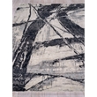 Floor Art Hand-Knotted Bamboo Silk Silvery/Dark Gray 4'x6' Area Rug