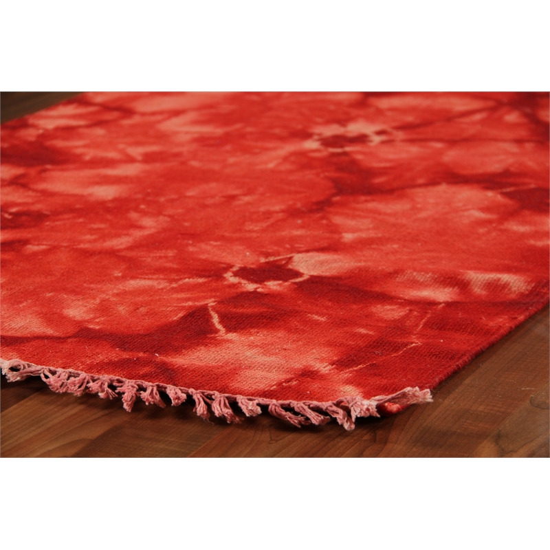 Flatweave Flatweave New Zealand Wool Red 3'x5' Area Rug