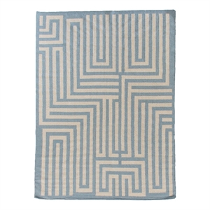 Flatweave Flatweave New Zealand Wool Light Blue 5'x8' Area Rug