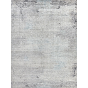 Fine Pure Silk Hand-Knotted Silk Ivory/Dark Gray/Multi 9'x12' Area Rug