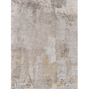 Fine Pure Silk Hand-Knotted Silk Gray/Beige 9'x12' Area Rug