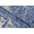 Floor Art Hand-Knotted Bamboo Silk Ivory/Dark Blue 6'x9' Area Rug