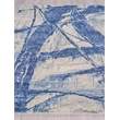 Floor Art Hand-Knotted Bamboo Silk Ivory/Dark Blue 8'x10' Area Rug