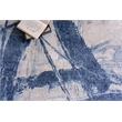 Floor Art Hand-Knotted Bamboo Silk Ivory/Dark Blue 8'x10' Area Rug