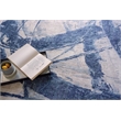 Floor Art Hand-Knotted Bamboo Silk Ivory/Dark Blue 8'x10' Area Rug