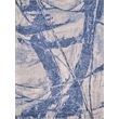 Floor Art Hand-Knotted Bamboo Silk Ivory/Dark Blue 8'x10' Area Rug