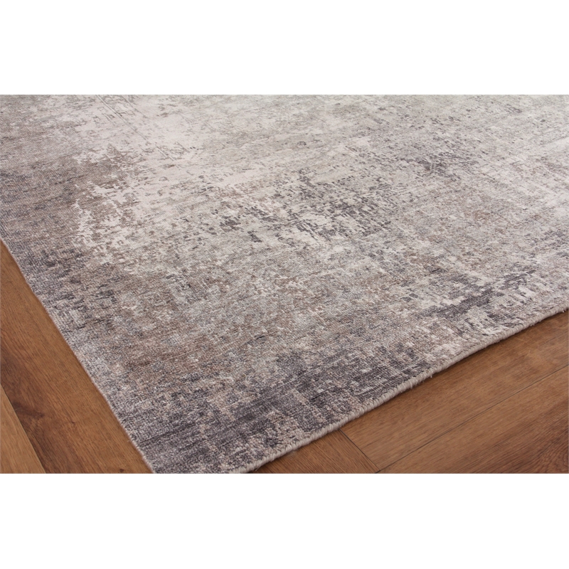 Fine Pure Silk Hand-Knotted Silk Silver/Ivory 13'x14' Area Rug
