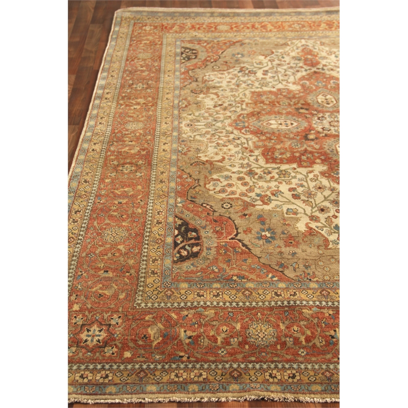 Fine Serapi Hand-Knotted New Zealand Wool Ivory/Rust 8'x10' Area Rug
