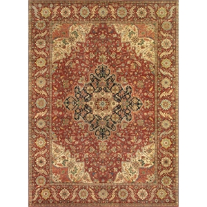 Fine Serapi Hand-Knotted New Zealand Wool Rust/Ivory 9'x12' Area Rug