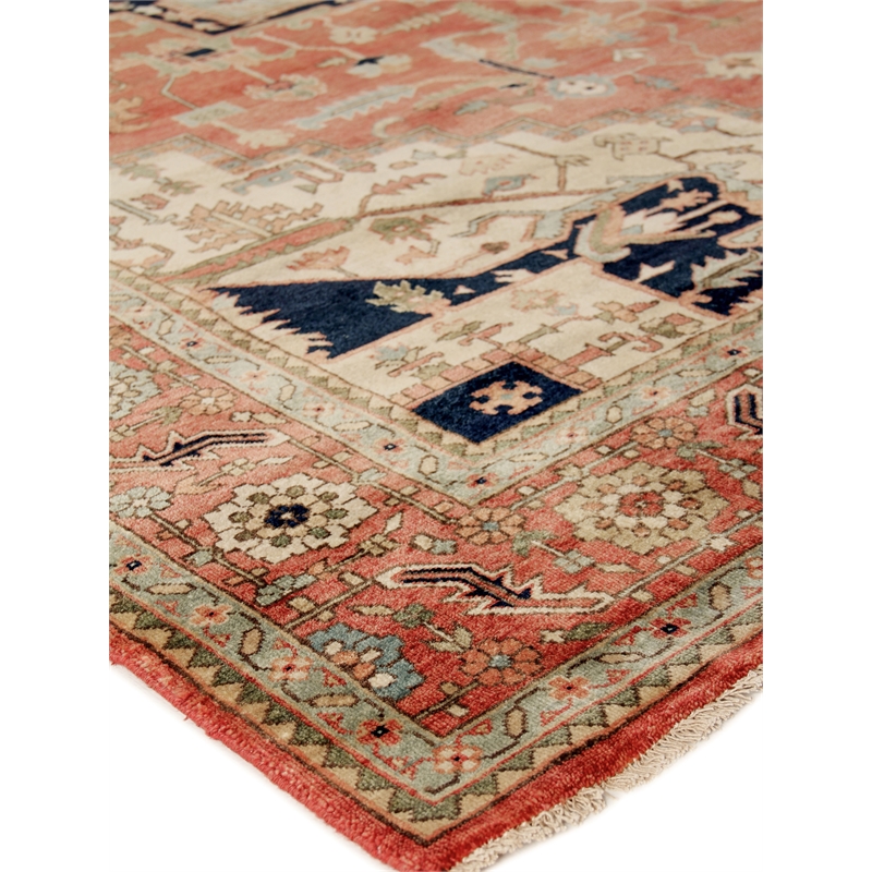 Fine Serapi Hand-Knotted New Zealand Wool Rust/Ivory 12'x15' Area Rug