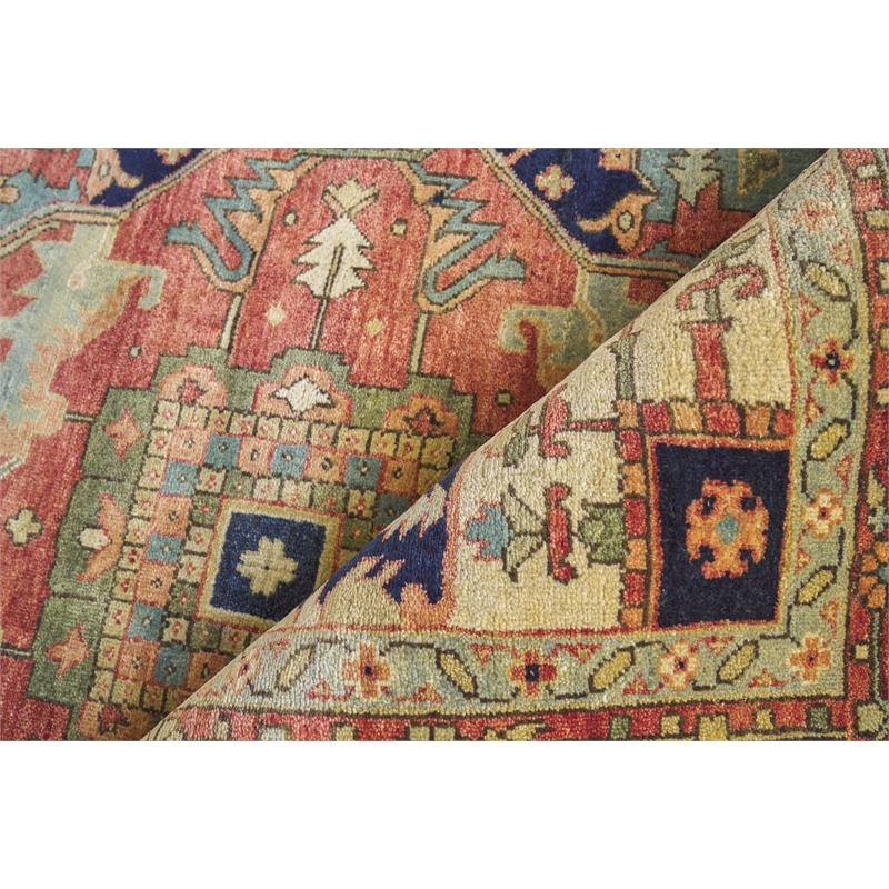 Fine Serapi Hand-Knotted New Zealand Wool Rust/Ivory 9'x12' Area Rug
