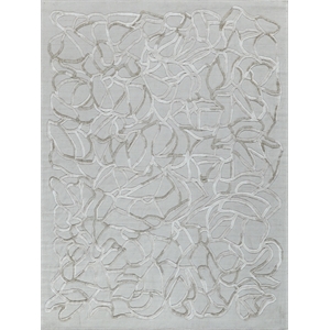 Goudy Handloomed Wool/Bamboo Silk Ivory/Beige 9'x12' Area Rug