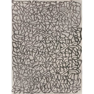 Goudy Handloomed Wool/Bamboo Silk Ivory/Black 4'x6' Area Rug