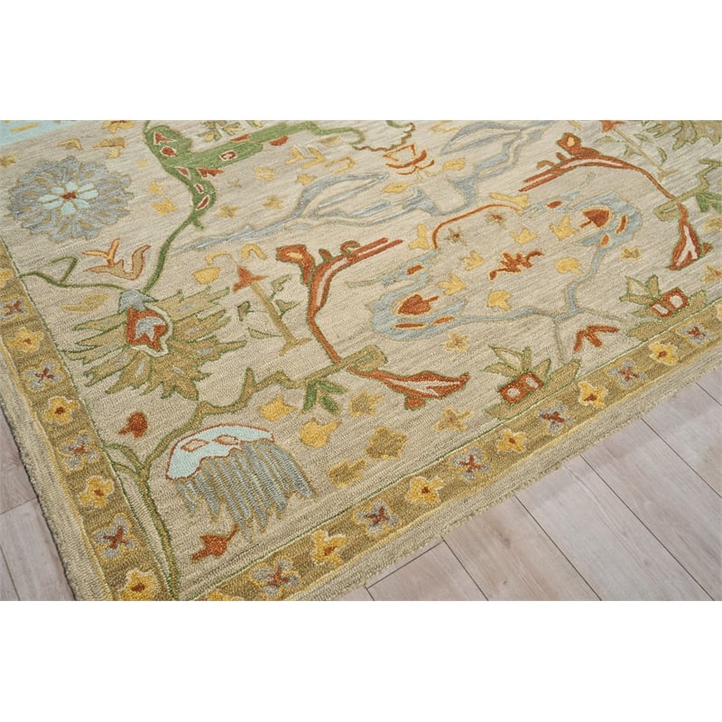 Hamilton Hand-Tufted New Zealand Wool Beige/Multi 14'x18' Area Rug