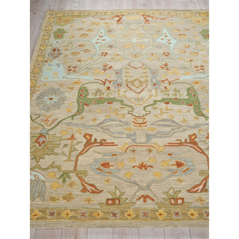 Hamilton Hand-Tufted New Zealand Wool Beige/Multi 6'x9' Area Rug