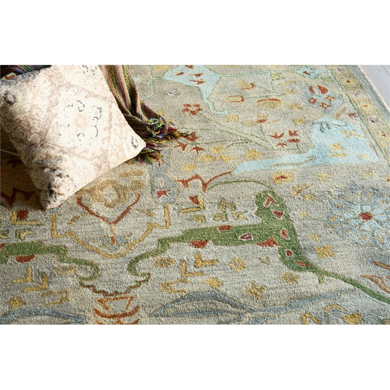 Hamilton Hand-Tufted New Zealand Wool Beige/Multi 6'x9' Area Rug