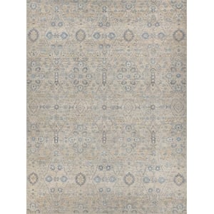 Harper Hand-Knotted New Zealand Wool Beige/Light Blue 14'x18' Area Rug