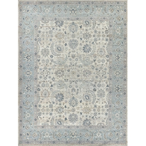 Harper Hand-Knotted New Zealand Wool Ivory/Light Blue 10'x14' Area Rug