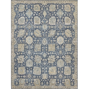 Heirloom Hand-Knotted New Zealand Wool Blue 9'x12' Area Rug