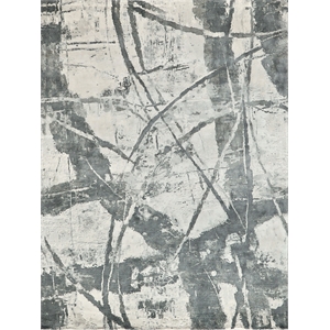 Gianni Handloomed Wool/Bamboo Silk Dark Gray/Silver 14'x18' Area Rug