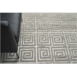 Greek Key Hand-Knotted Wool/Viscose Silver 12'x15' Area Rug