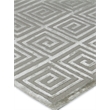 Greek Key Hand-Knotted Wool/Viscose Silver 6'x9' Area Rug