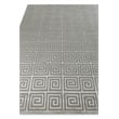 Greek Key Hand-Knotted Wool/Viscose Silver 8'x10' Area Rug